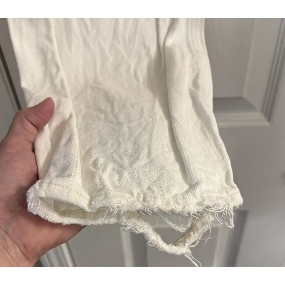 Agolde Jeans Sz‎ 27 90's Mid Rise Loose Fit Vanish White Distressed Thrashed - Picture 3 of 16